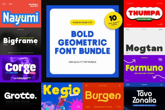 Bold Geometric Bundle Font for Handmade Products